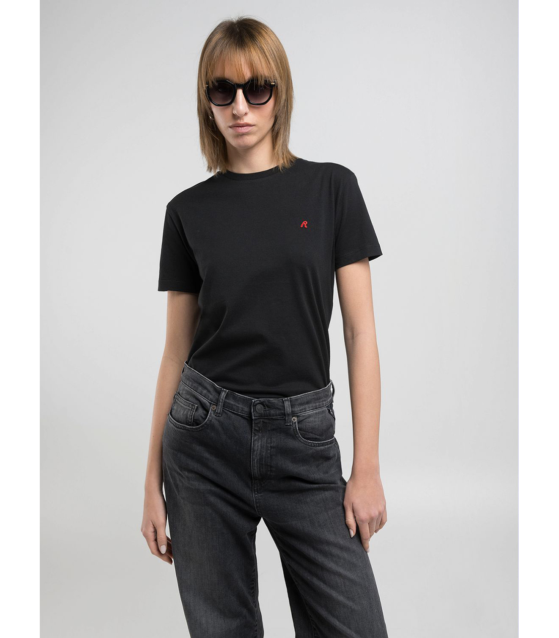 レギュラーフィットRロゴ ベーシックジャージーTシャツ 詳細画像 ブラック 3